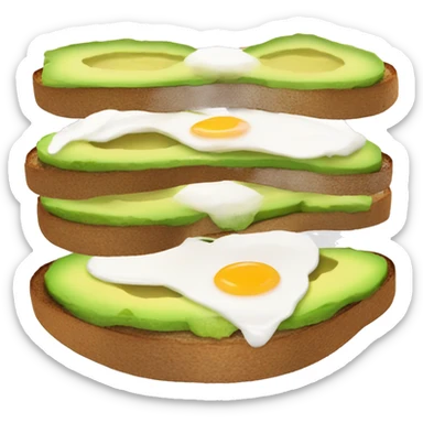 Avocado toast with wholewheat bread and poached egg sticker