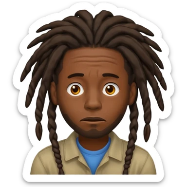 black man wit dreads confused  sticker