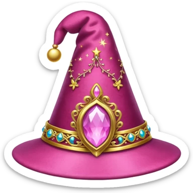 a pink magical hat sticker
