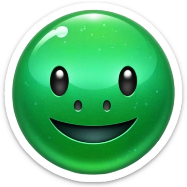 Glitter Green Pacman sticker