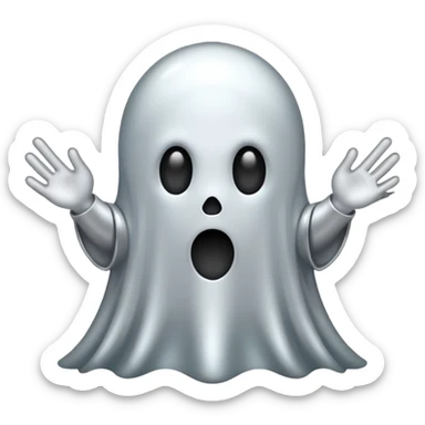 A ghost made out of chrome sticker