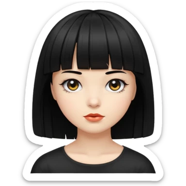 Blackeyes Girl with black bob hair and bang sticker