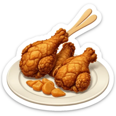 fried chickens legs on the plate sticker