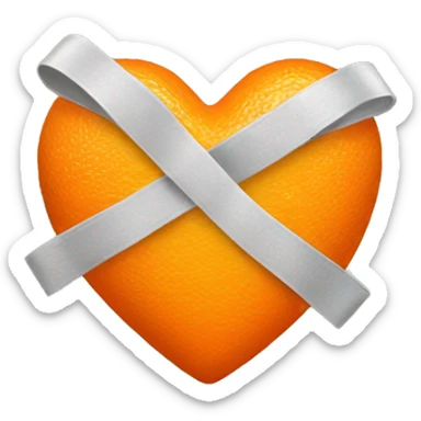 Corazón naranja con un lazo sticker