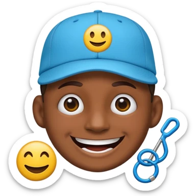 logo del álbum Trap Capos de Noriel, emoji style, smiling face with cap and urban details, vivid colors, no text sticker