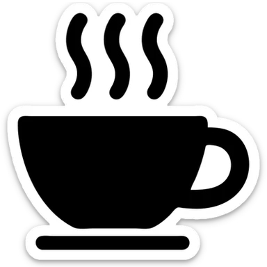 coffee cup icon, simple and bold, minimal color, modern icon style sticker