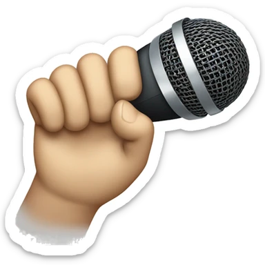 A hand with a 13 written on it holding a microphone sticker