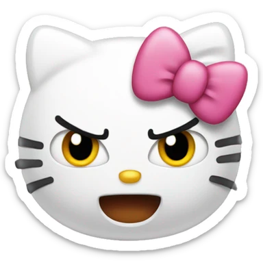 Angry hello kitty sticker