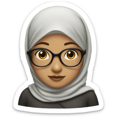 the girl with hijab and glasses sticker