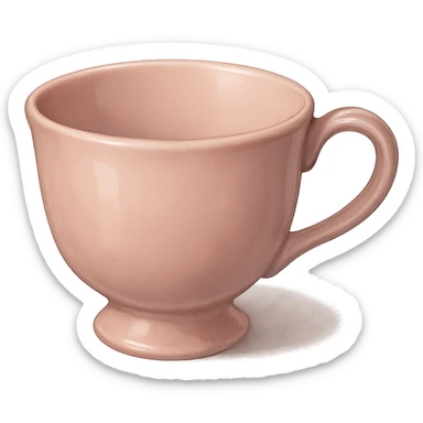 pink teacup, digital illustration sticker