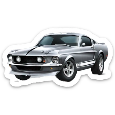 Grey Mustang GT500 sticker