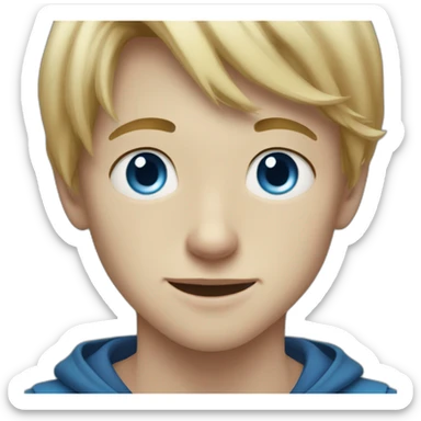 Dirty Blonde boy with freckles and blue eyes, in his teens sticker