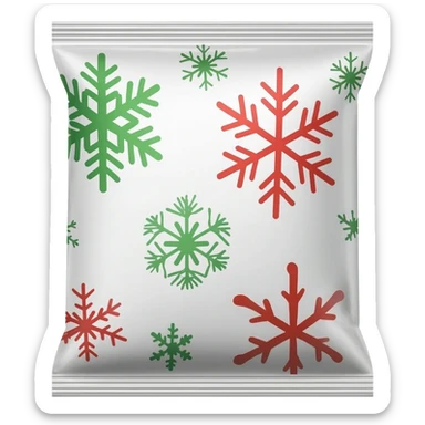 packet of Christmas hot chocolate with green and red snowflakes on to it sticker