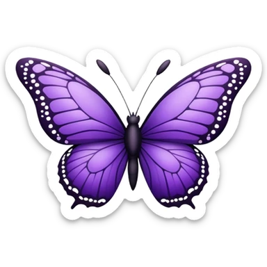 Black butterfly with purple sticker