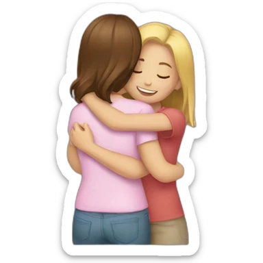 Girls hugging sticker
