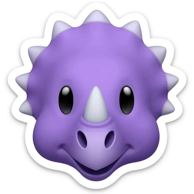 Purple tricratop face sticker