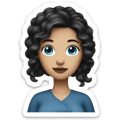 Pregnant dark hair and blue eyes sticker