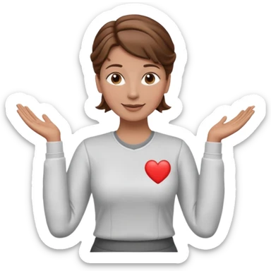 happy teacher standing up brown hair updo, CPR long sleeve top sticker