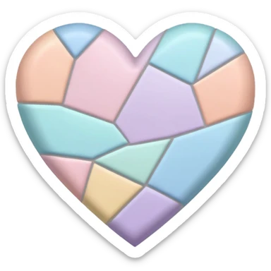 pastel heart with a soft pastel mosaic pattern sticker