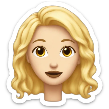 Une blonde qui fait un bisou sticker