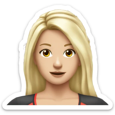 White girl long hair gym sticker