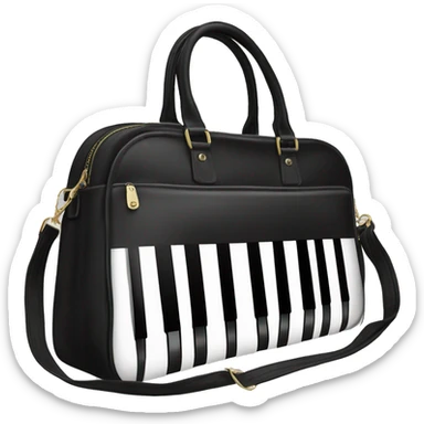 Realistic Black and White Piano Key Satchel Purse sticker