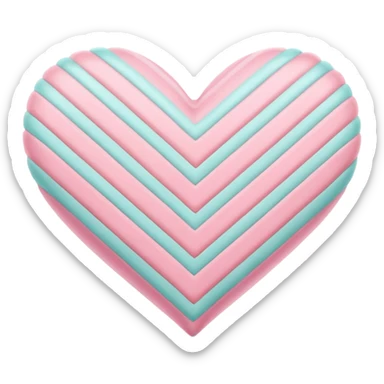 pastel heart with a soft zigzag pattern sticker