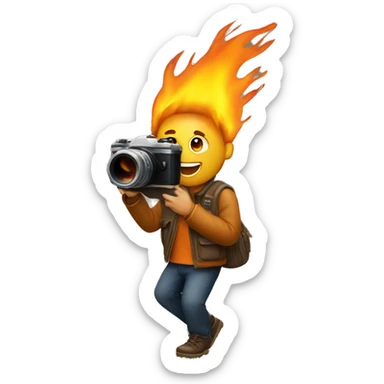 guy with camera jump bonfire sticker