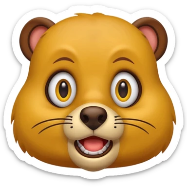 BUC-EES BEAVER emoticon expressing fright sticker
