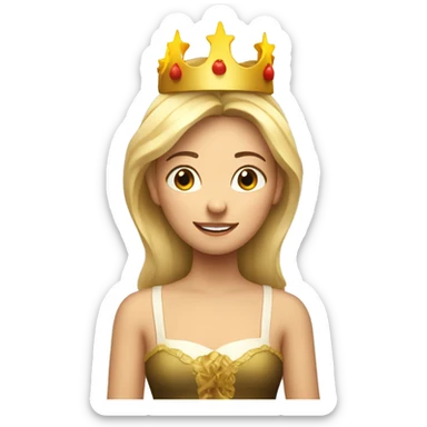 Lucia with blonde hair and candles in her lucia crown sticker
