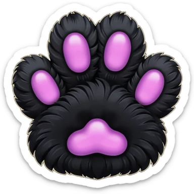 black cat's paw sticker