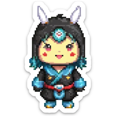 simple Japanese mascot character with soft appearance sticker