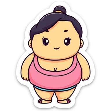 plus size girl with cute expression sticker