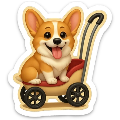 Change the corgi's face to match the reference image, keeping the slim, extra-cute, realistic emoji style, with no background. sticker
