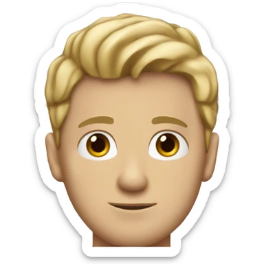 Dark blond man with hazel eyes and short hair in a plaid tshirt  sticker