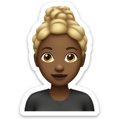 black girl with honey blonde hair sticker