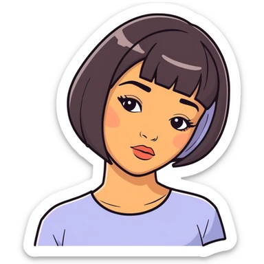 Black woman with bob haircut sticker