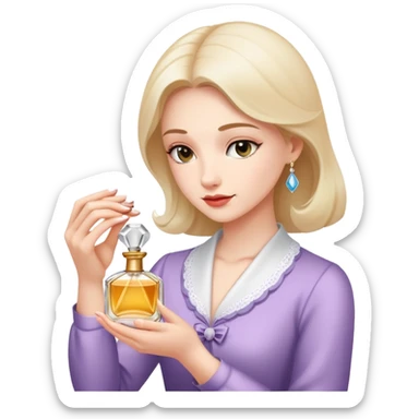 woman bows gives perfume sticker