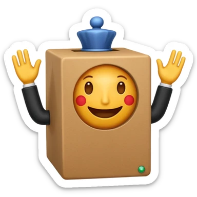 Create an emoji I DONT WANT IT TO BE A JACK IN THE BOX, imagine it is a round face with hands turning a jack in the box that isnt actually there sticker