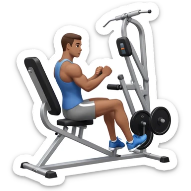 guy using seated leg-extension machine sticker