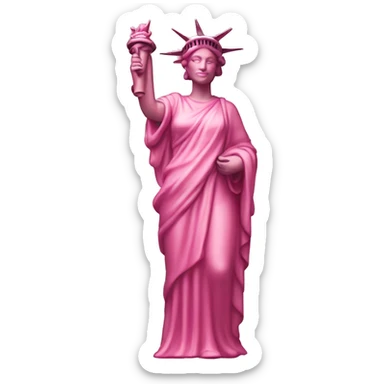 pink color full body liberty statue sticker