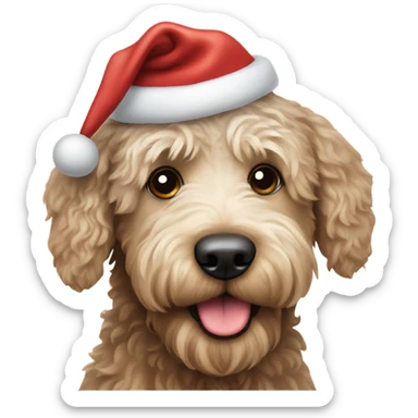 Labradoodle Christmas dog sticker