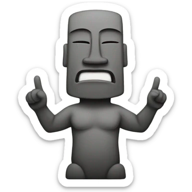 Moai making a peace sign  sticker