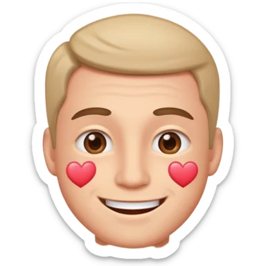 Man falling  with love sticker