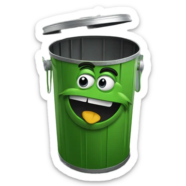oscar the grouch inside metal trash can sticker