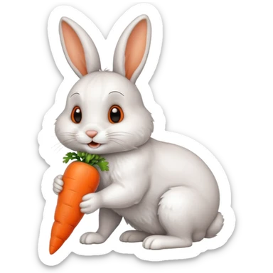 bunny eating carrot sticker