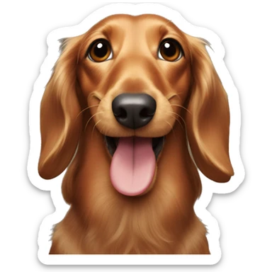 Long haired Dachshund smiling with its tongue out  sticker