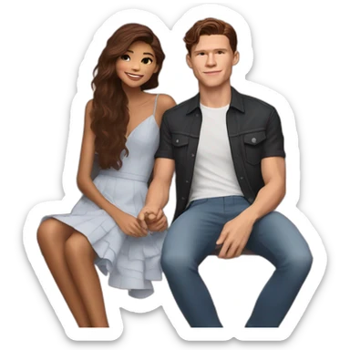 Zendaya and Tom Holland having a date sticker