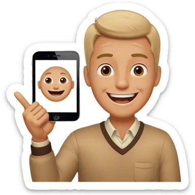 man pointing at screen laughing hard sticker