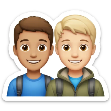 smiling boys in the outdoors sticker